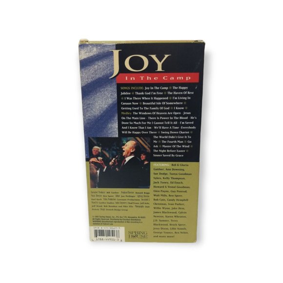 Gaither Gospel Series Joy in the Camp VHS, 1997 Bill and Gloria Gaither - Picture 3 of 5